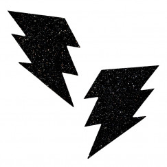 Black Malice Glitter Lightning Bolt Nipztix Pasties