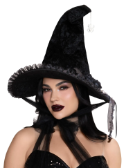 Dark Lolita Velvet Witch Hat Black