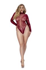 Honey Long Sleeve Teddy Burgundy Qs